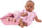 Götz 2216867 Cosy Aquini Soft Mood Badepuppe - Puppe ohne Haare mit braunen Schlafaugen in 7-teiligen Set - 33 cm Mädchen-Babypuppe