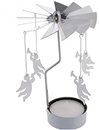 Kerzenkarousel, Angel Rotary Carousel für Teelights, drehende Kerzenhalter Metall Rotary Kerzenständer Dekoration Teelichthalter Engel Spinning Kerzenhalter, Rotary Kerzenhalter, Kerze
