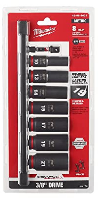 Milwaukee Lot de 8 outils électriques 3/8 métriques profondes