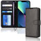 TECHGEAR iPhone 14 Plus Leather Wallet Case, Flip Protective Case Cover with Wallet Card Holder, Stand and Wrist Strap - Black PU Leather with Magnetic Closure Designed for iPhone 14 Plus 6.7