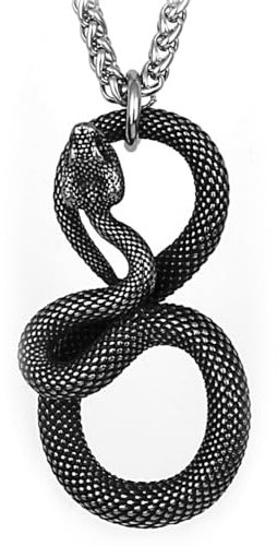 ZFSBRTL Massiver Edelstahl Cobra King Snake Halskette Anhänger | Silber 8 Schlangen Form Herren Schlange Halskette Schmuck | Tolles Wikinger Geschenk,60cm