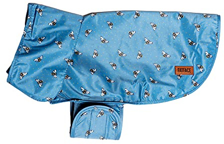 Fatface Spotty Bees Blue Showerproof Velcro Straps Leightweight Dog/Puppy Raincoat 50 cm