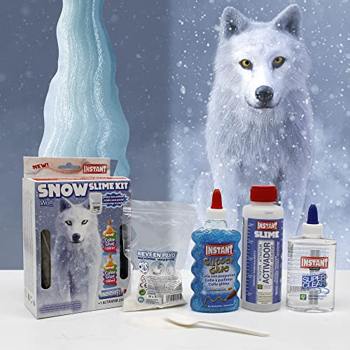 Instant Snow Slime Mini Kit Wolf - Glitter Glue 180 ml + Super Clear Glue 180ml + Schneepulver + Aktivator 250 ml - 20931