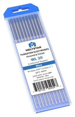 MELTSTAR WL20 blau 2% Lanthanoxid WIG Wolframelektrode Elektrode Ø2.4 x 175MM 10 Stückund strahlungsfreie professionelle Elektrode zum WIG-Schweißen, Polieren und Schleifen