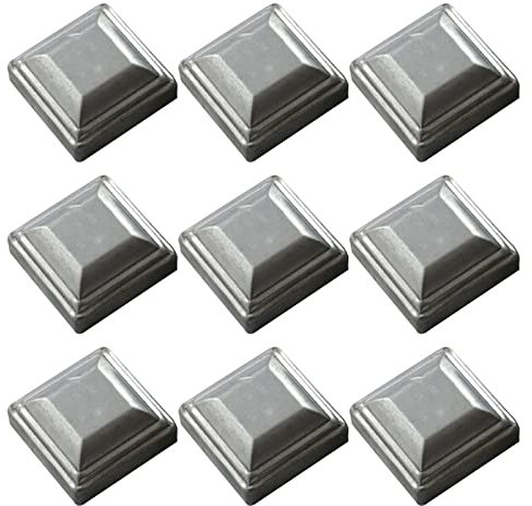 9 Stück Pfostenkappen, Edelstahl Zaunpfosten/Zaunpfosten Metall, Pfostenabdeckung Zaunpfosten Kappen Für Holzpfosten Abdeckkappen Für Zaunpfosten,50x50mm