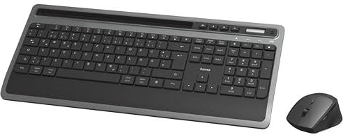 Hama Tastatur Maus Set kabellos (Multi Device Tastatur, Tastatur kabellos, Maus kabellos, Bluetooth Tastatur mit Maus, Tastatur Bluetooth, Funktastatur, Funkmaus, Maus Bluetooth) schwarz/anthrazit
