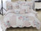 BQC 3 Piece Printed Quilted Patchwork Embroidered Bedspread Bedding Set Includes Bed Throw Comforter & 2 Pillow Shams (Meadow, King)