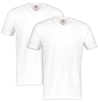 LERROS Camiseta con Cuello en V para Hombre, Blanco, XXXL