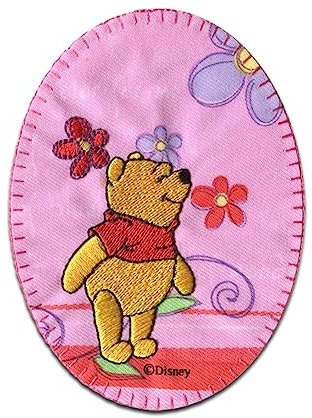 Comercial Mercera Disney © Winnie Pooh Blumen - Aufnäher, Bügelbild, Aufbügler, Applikationen, Patches, Flicken, Zum Aufbügeln, Größe: 10,7 x 8 cm