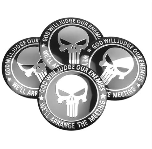 4 Pcs Silber Schädel Nabenkappen Schädel Radnabendeckel Felgendeckel Kompatibel mit Nabendeckel 56mm