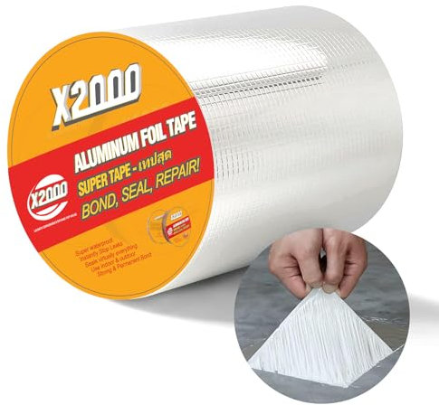 Luriseminger Nastro Butilico Impermeabile 20cm x 5m, Nastro Sigillante Autoadesivo in Butile con Alluminio per Riparazioni in Casa, Finestre, Camper, Tubazioni, Imbarcazioni, E altro Ancora