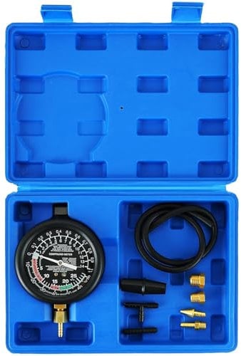 DASBET Car Vacuum and Fuel Pump Tester Gauge Kit, Fuel Pump and Vacuum Tester Gauge, Leak Carburetor Pressure Diagnostics