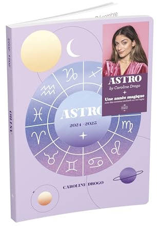 Kalender 2024 – 2025, Astrologie Caroline DROGO Wochenkalender halbstarrer Einband, runde Ecken, 15 x 21 cm, 1 Woche / 2 Seiten
