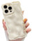ZTOFERA Wavy Case for iPhone 13 Pro (6.1-Inch), Cute Wave Frame Shiny 3D Ripple Design Protective Phone Case Soft TPU Bumper Lightweight Shockproof Cover for Girls Women, Cream