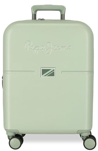 Pepe Jeans Accent Valise Cabine, Deux Fächer, aus widerstandsfähigem und leichtem Polypropylen, 4 Schwenkrollen, Sägereise mit laterale Kombination, Paar Joumma-Taschen, hellgrün, 40x55x20 cm