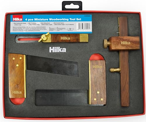 Hilka 43909805 4 PCE Miniature Woodworking Tool Set in PU