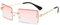 XDGBGFN Retro Rahmenlose Sonnenbrille Sonnenbrille 90er Style Damen Rechteck Brille Quadratische Durchsichtige Sonnenbrille für Damen Herren (Rosa)