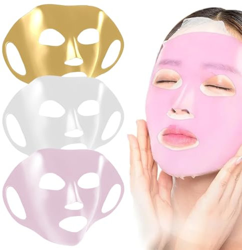 3 PCS Maschera Silicone, 3D Sotto Maschera Silicone Viso Vapore Idratante Maschera in Silicone per Maschera Foglio, Riutilizzabili Maschera Silicone, Supporto per Maschera Facciale in Silicone