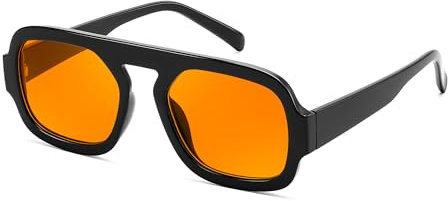 FEISEDY Retro Square Sonnenbrille Damen Herren Trendy 70er Jahre Vintage Brille mit UV400 Schutz B4175