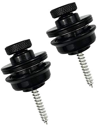 Guitar Strap Locks,Guitar Strap Buttons 2 Pack Metal Straplocks Anti-stripping Quick Release Bass Locks with Mounting Screws for Electric Acoustic Guitar Replacement
