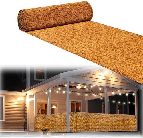 Clôture en Roseau Naturel Canisse Bambou 100/120/130cm X 100-1000cm Brise-Vue en Roseau Clôture Décorative pour Diviseur De Clôture De Jardin D'arrière-Cour(130x150cm(4.3x4.2FT))