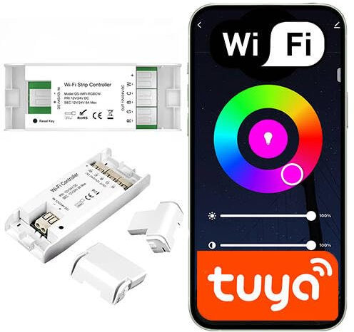 Sone Smart One Tuya RGBW Controller 12V/24V – LED Strip Controller WiFi für RGB RGBCW RGBW – App Steuerung mit Alexa & Google – LED Steuerung 24V RGB