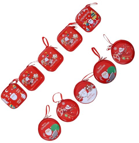 SOIMISS 10stücke Kleingeldbörse mit Reißverschluss Münzbeutel Pack Mini-weihnachtsgeldbörsen mit Cartoon-Motiven Platz für Kleingeld Karten Schlüssel Reise-nähset Kopfhörer Kosmetik Kleine