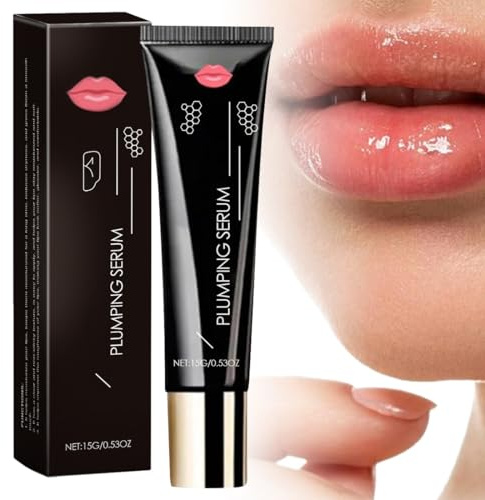 Teegxddy 1 Stück Lip Booster Serum, Plumpy Lippen-Booster, Natürliches Lippenpflege Öl mit Kollagen und Hyaluronsäure, Tag- und Nachtpflege, Feuchtigkeitsspendender Lippenöl mit Boosting-Effekt