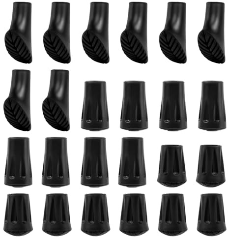 24 Stück Nordic Walking Stöcke Gummipuffe, Nordic Walking Pads Walking Stöcke Gummipuffer rutschfest Wanderstöcke Gummipuffer, Gummipuffer für Trekking Asphalt Kies Gebirge