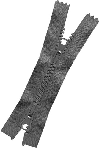 Schneidereibedarf Werner Reißverschluss für Jacken, Reißverschluss für Mäntel, 6mm Krampenschiene (Kunststoff), Teilbar, X-Form/2-Wege (Farbe: grau (343), Länge: 90 cm)