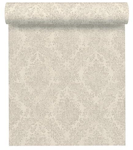 A.S. Création Vliestapete Secret Garden Tapete mit Ornamenten barock 10,05 m x 0,53 m creme grau metallic Made in Germany 336072 33607-2