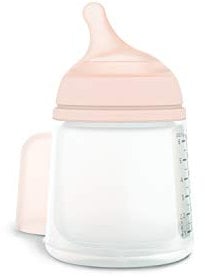 Suavinex, Biberon Anti-colique Zero Zero, avec Tétine Débit Lent (S), +0 Mois, Biberon Nouveau-né, Idéal pour l'Allaitement Mixte, Tétine Imitant le Sein, 180 ml