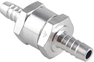 Futheda Aluminium Ventil Rückschlagventil 8 mm Kraftstoff Rückschlagventil für Benzin Dieselöl Wasser Chrom Auto