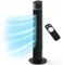 Pro Breeze 40-Inch Silent Bladeless Tower Fan with Remote Control, 90° Oscillation, 15H Timer, 4 Modes, 3 Speeds - Powerful Electric 45W Motor Standing Fan - Portable Quiet Fan for Bedroom, Black