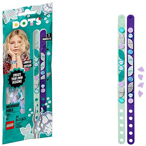 LEGO DOTS Mermaid Vibes Bracelets 41909 Creative DIY Craft Bracelet Kit for Kids, New 2021 (34 Pieces)