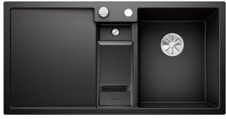 BLANCO COLLECTIS 6 S | Granitspüle aus SILGRANIT schwarz | Einbauart: Einbau von Oben | Hauptbecken rechts | für 60 cm breite Unterschränke | Großes Becken | Reinigungsfreundliche Öberfläche