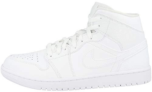 Nike Herren Air Jordan 1 Mid Basketballschuh, White Hyper Royal Dv0831 104, 46 EU