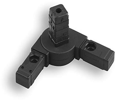 1 Steckverbinder für Quadratrohr Rohrverbinder mit Gelenk, Kunststoff/Polyamid, Schwarz (30 x 30 x 2,0 mm/Winkel 45-200°, 3 Zapfen)