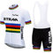 Fahrradtrikot für Herren, Set mit Trägerhose, Sommer-Mountainbike-Anzug, UV-Schutz, Weiß, Größe M