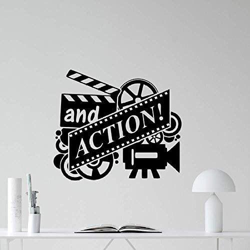 Action Movie Wandaufkleber Filmrolle Kino Heimkino Vinyl Aufkleber Wanddekoration Abnehmbare Tapete Klebewand Poster 66X57Cm