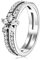 LaMenars EUR52 Women Sparkling Blue Elevated Heart Ring with Clear CZ & Blue Crystal, Birthday Anniversary Jewelry Gifts for Daughter Girls Mom Wife
