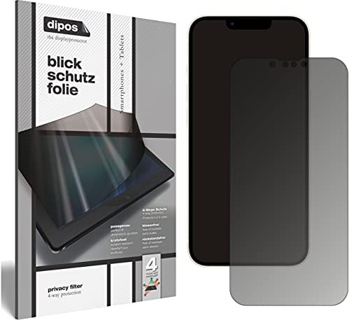dipos I Blickschutzfolie kompatibel mit Apple iPhone 13 Display-Schutzfolie matt mit 4-Wege Sichtschutz-Effekt