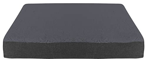 RelaxXL orthopädische Hundematte Bobby M, Anthrazit, 80x55cm, Viscoschaum, waschbar, Teddyfell