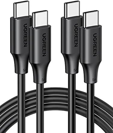 UGREEN USB C to USB C Charger Cable 100W 2 Pack Fast Charge Compatible With iPhone 16 Pro Max, Macbook Pro M3/Air, iPad Pro 2022/Air 5, Galaxy S24/S23 Ultra, Pixel 7 (2M)