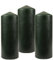 HS Candle Stumpenkerzen Wachskerzen Ø6cm x 17cm (3er Pack) Dunkelgrün - Lange Brenndauer, Hergestellt in EU, Kerzen Blockkerzen - Wachs Stumpen