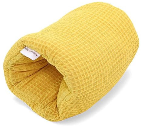 HOBEA-Germany Ministillkissen Arm-Stillkissen kleines Stillkissen für unterwegs Stillmuff Reisestillkissen in verschiedenen Designs, Modell: Waffelmuster senfgelb
