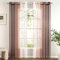Woaboy 2er Set Voile Vorhang Zweifarbiger Vorhang mit Ösen Transparente Gardine Ösenschal Dekoschal Fensterschal Lichtdurchlässig für Schlafzimmer und Wohnzimmer 140x245cm Hellkaffee