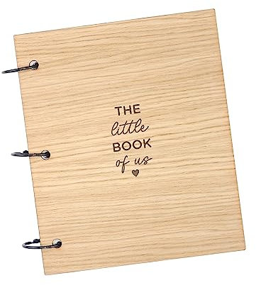 The Little Book of Us Memory Journal | Valentinstag Scrapbook | Geschenk für Freundin Frau | Paare Fotobuch zum Holzjubiläum | Fotoalbum für Freund (Eiche, 25 Seiten)