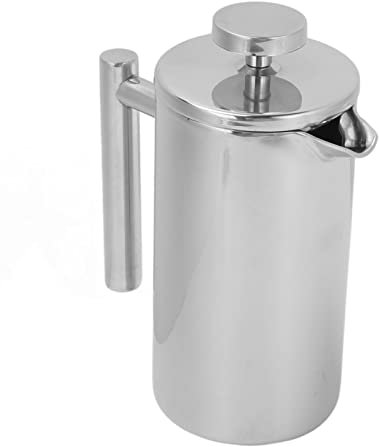 Cafetera De Prensa Francesa De Acero Inoxidable, Cafetera De Prensa Francesa De Doble Capa, Cafetera De Prensa Francesa Portátil Para El Hogar, Viajes De Camping Al Aire Libre(800ml)