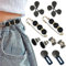 Cobee Hosen Taillenspanner, 10 Sets Taillenschnallen Clips kein Nähen Jean Knopfnadeln Knöpfe zum Festziehen der Knöpfe für Jeans Hosen Taille 5 Stile (schwarz)